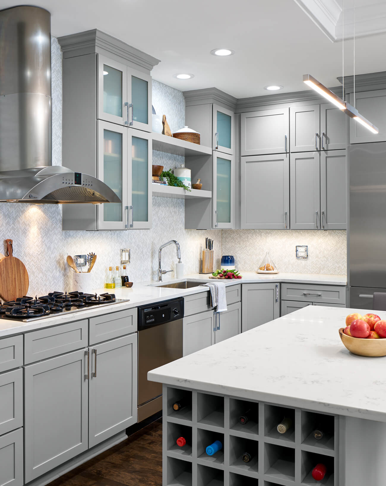 White and Blue Accent Kitchen Design